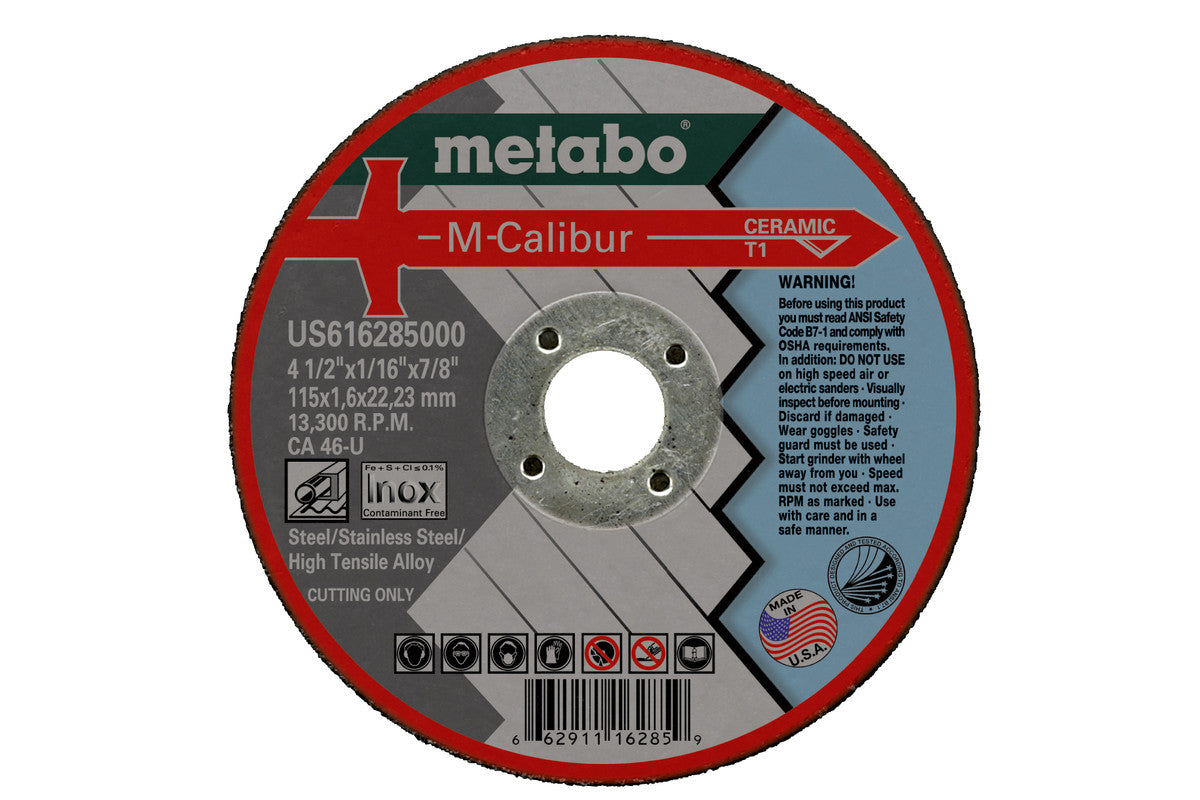 Metabo M-Calibur , TYPE 1, CA46U , 6in X .045 X 7/8 - 25 Pack US616284000