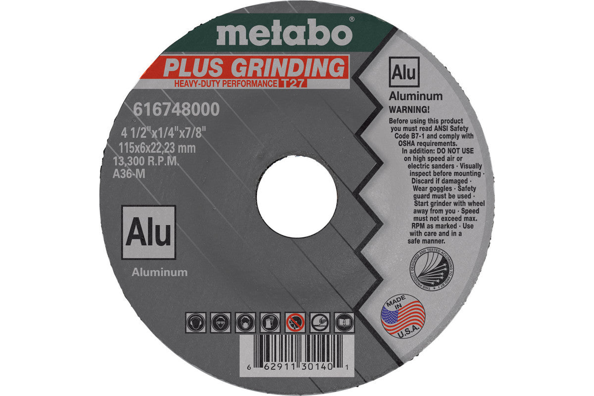 Metabo Plus Grindimg 4 1/2in X 1/4 X 7/8 - 25 Pack US616748000