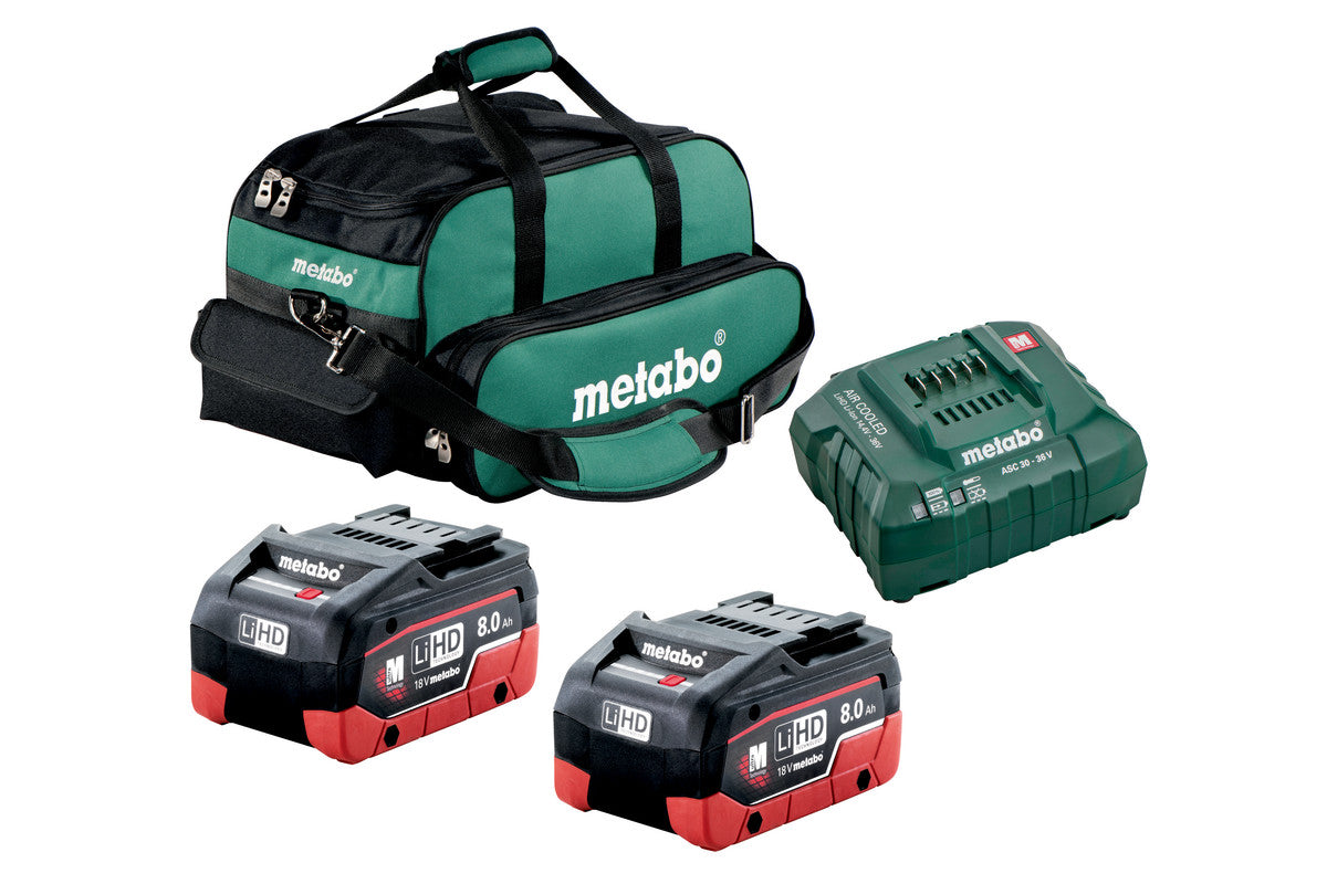 Metabo 2x 18 Volt, 8.0 Ah LiHD Battery Pro Kit US625369002
