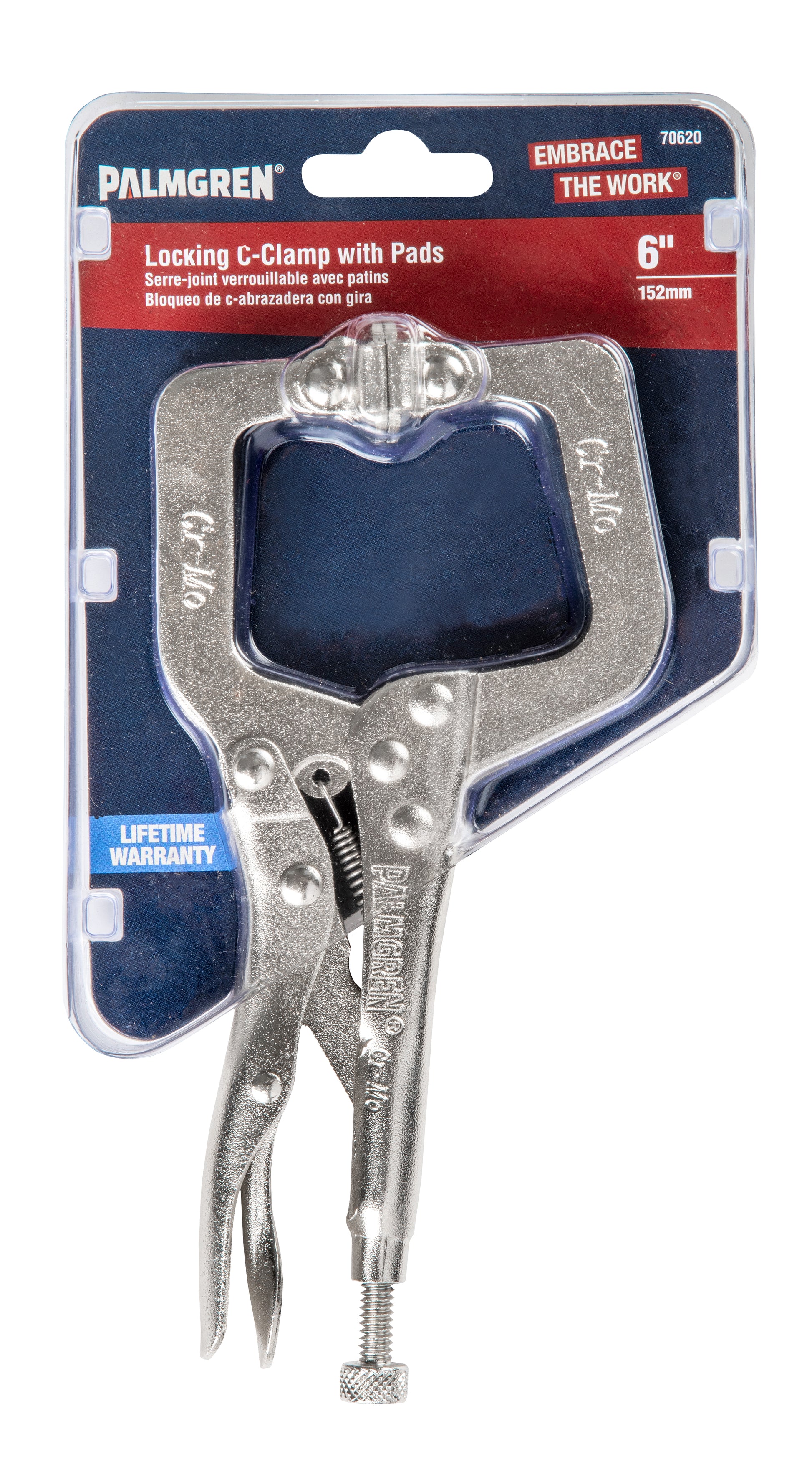 Palmgren 6" Locking C-Clamp with Pads 70620