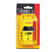 VRB2-100B, Tajima V-REX II Premium Tempered Steel Utility Knife Blades, 100-Blade Safety Dispenser