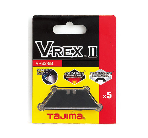 VRB2-5B, Tajima V-REX II Premium Tempered Steel Utility Knife Blades, 5-Blade pack