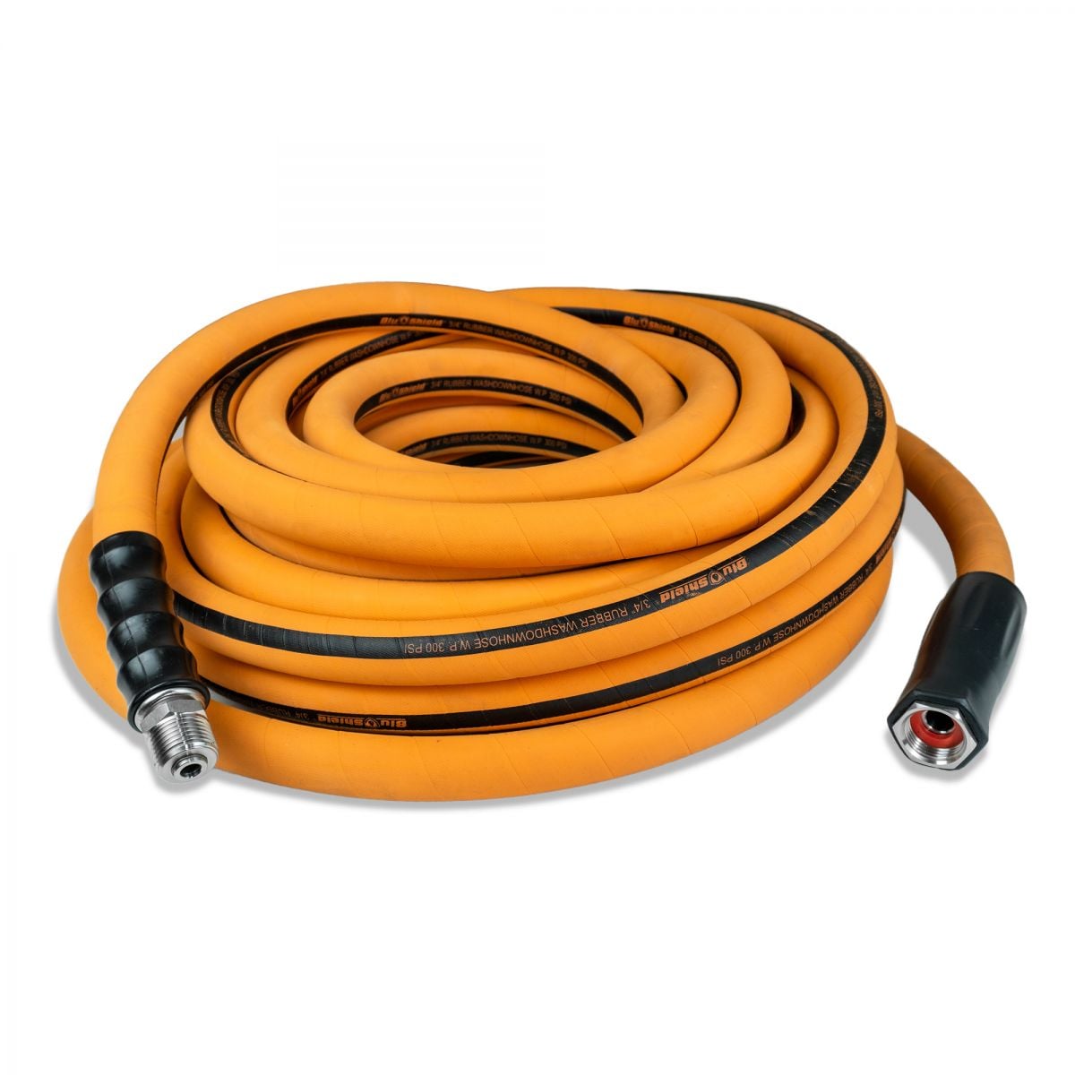 Blubird 3/4" X 100' Rubber Wash Down Hose 3/4" Male and Female GHT Fittings WD34100