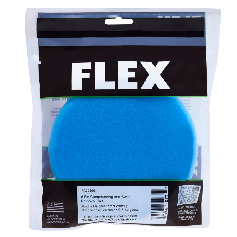 Flex Tools 6-1/2" Blue Coarse Foam Compounding Pad FA305001