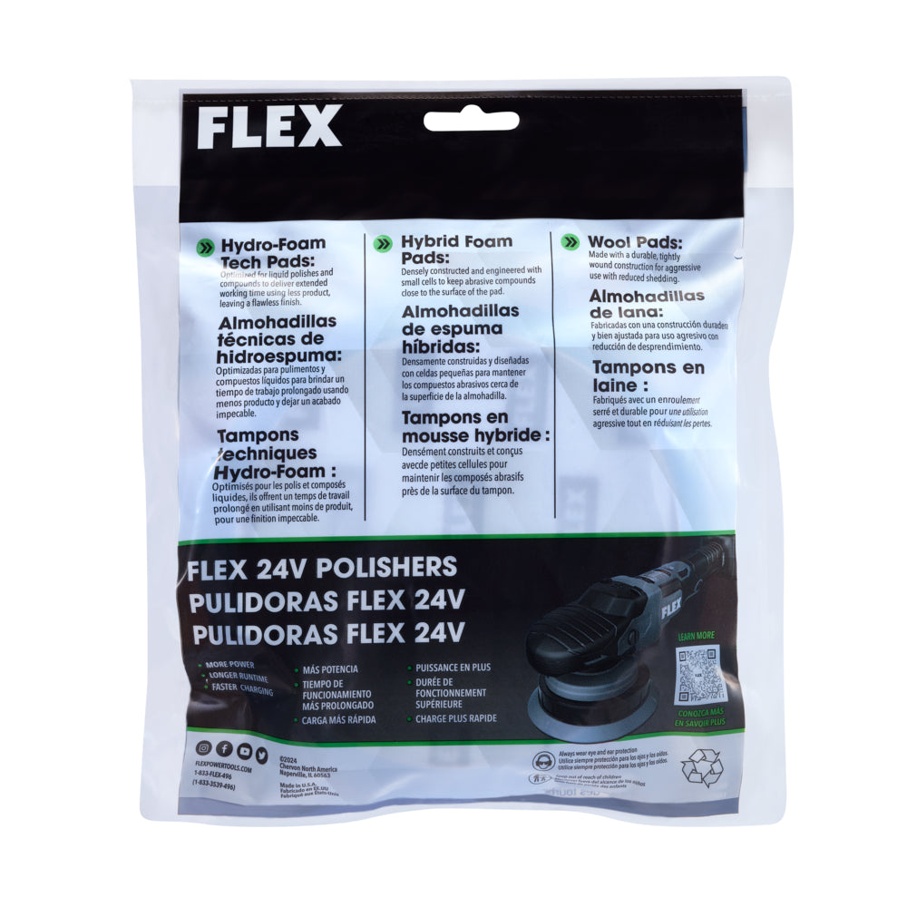 Flex Tools 6-1/2" Blue Coarse Foam Compounding Pad FA305001