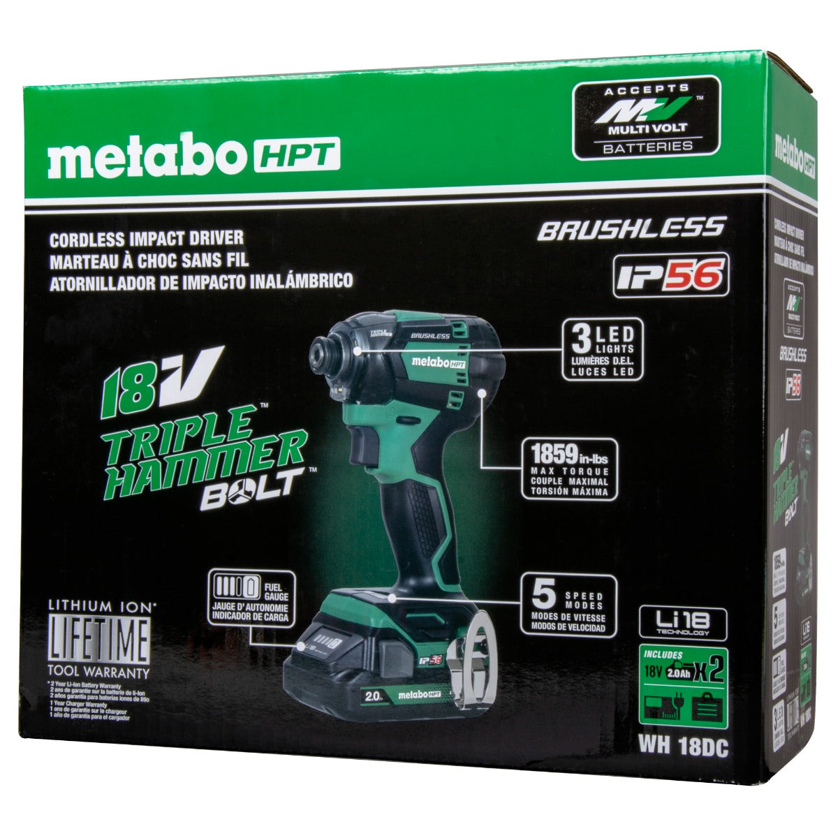 Metabo HPT 18V MultiVolt Cordless Triple Hammer BOLT Impact Driver