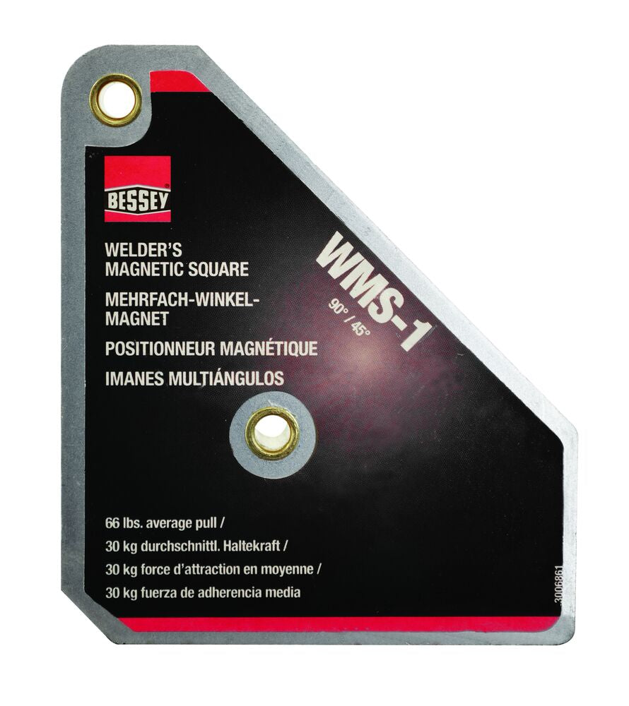 Bessey Tools Magnetic Square, 66 lbs Pull, 90 and 45 Degree WMS-1