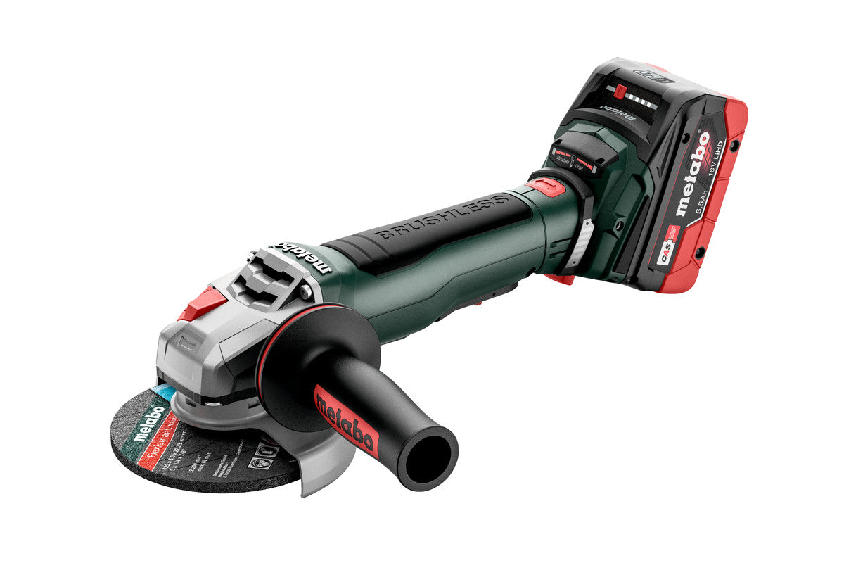 Metabo 18V 6" Brushless Brake Angle Grinder Kit, w/ 2x 5.5Ah Batteries & metaBOX 601737620