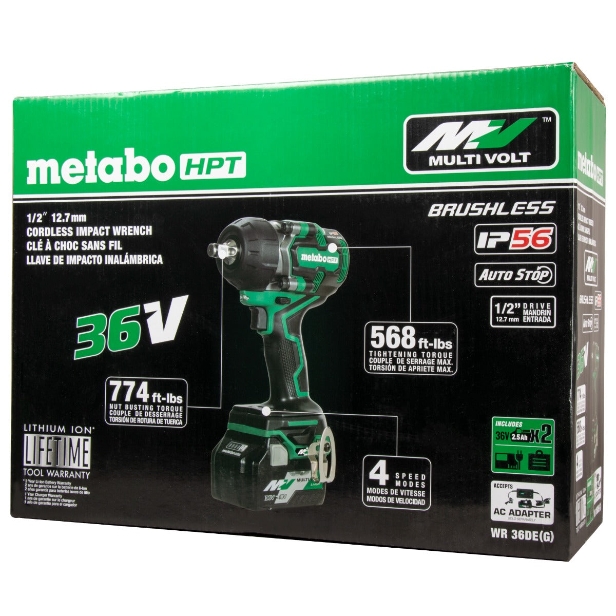 Metabo HPT 36V MultiVolt 1/2 in. Mid-Torque Impact Wrench
