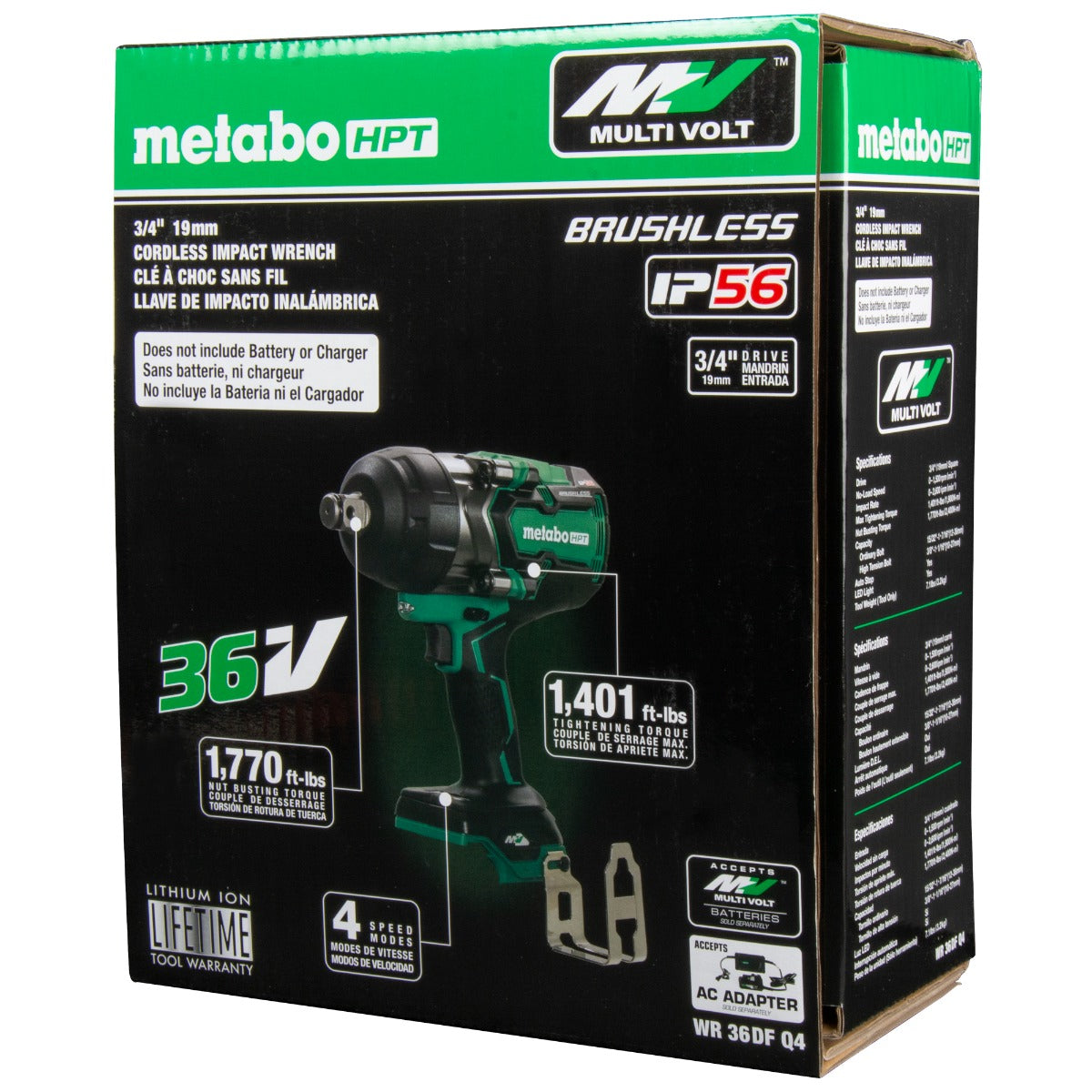 Metabo HPT 36V MultiVolt Cordless Brushless High Torque 3/4 in. Impact Wrench
