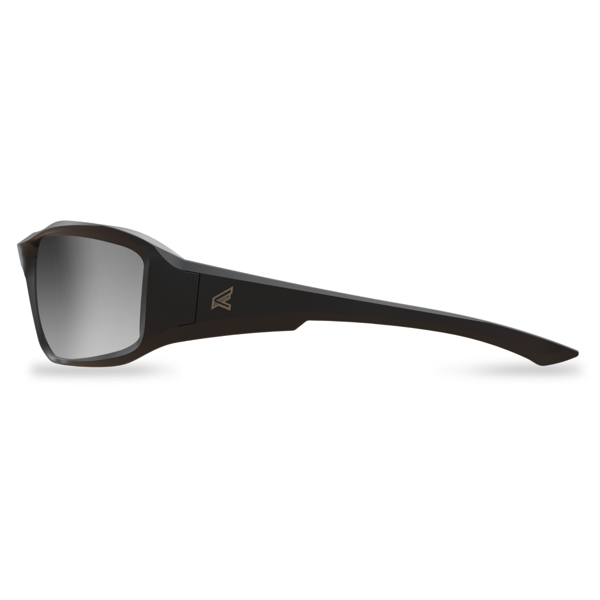 Edge Eyewear Brazeau Safety Glasses, Black Frame, Silver Mirror Lens XB137