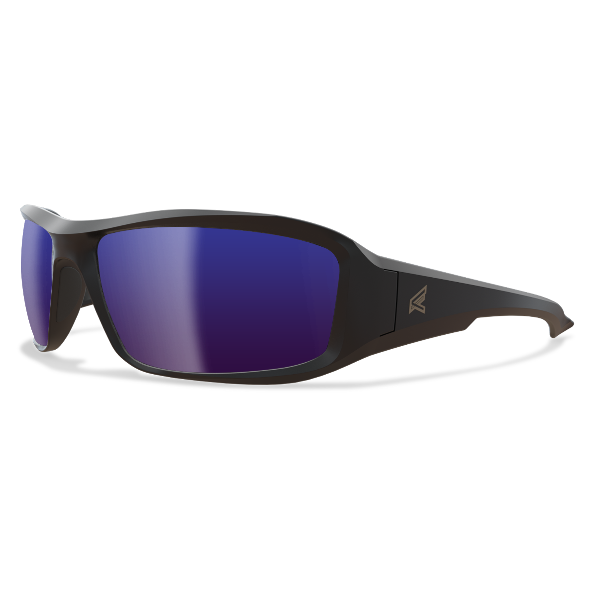 Edge Eyewear Brazeau Safety Glasses, Black Frame, Blue Mirror Lens XB138