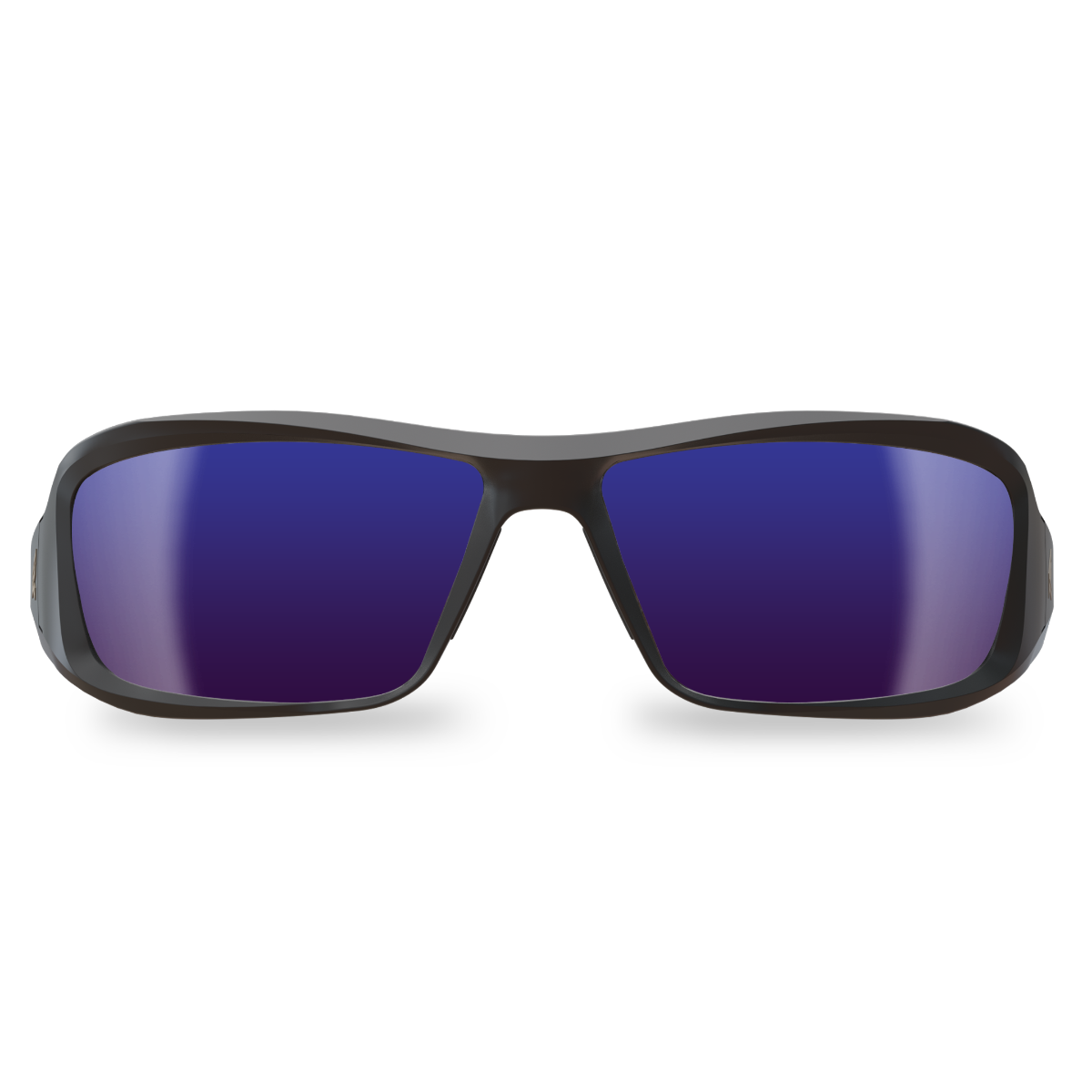 Edge Eyewear Brazeau Safety Glasses, Black Frame, Blue Mirror Lens XB138