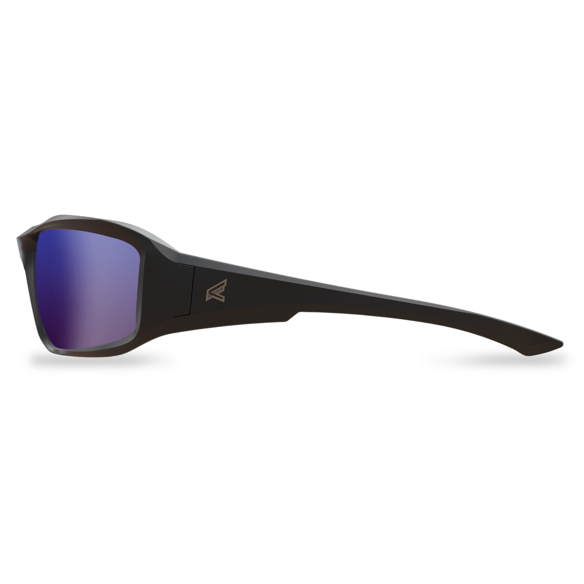 Edge Eyewear Brazeau Safety Glasses, Black Frame, Blue Mirror Lens XB138