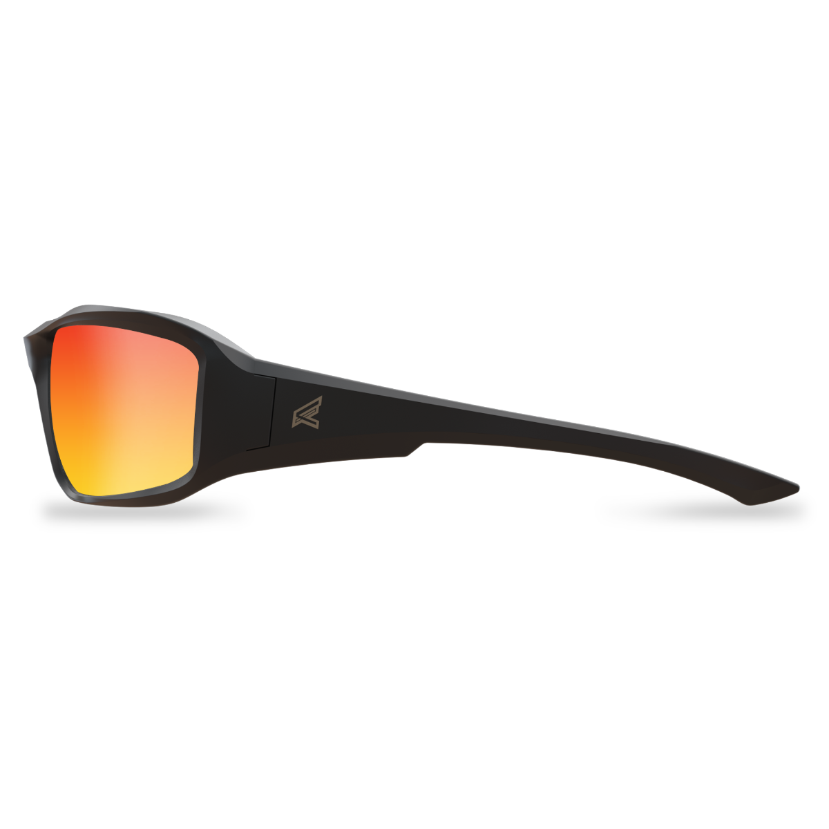 Edge Eyewear Brazeau Safety Glasses, Black Frame, Aqua Precision Red Mirror Lens XBAP139