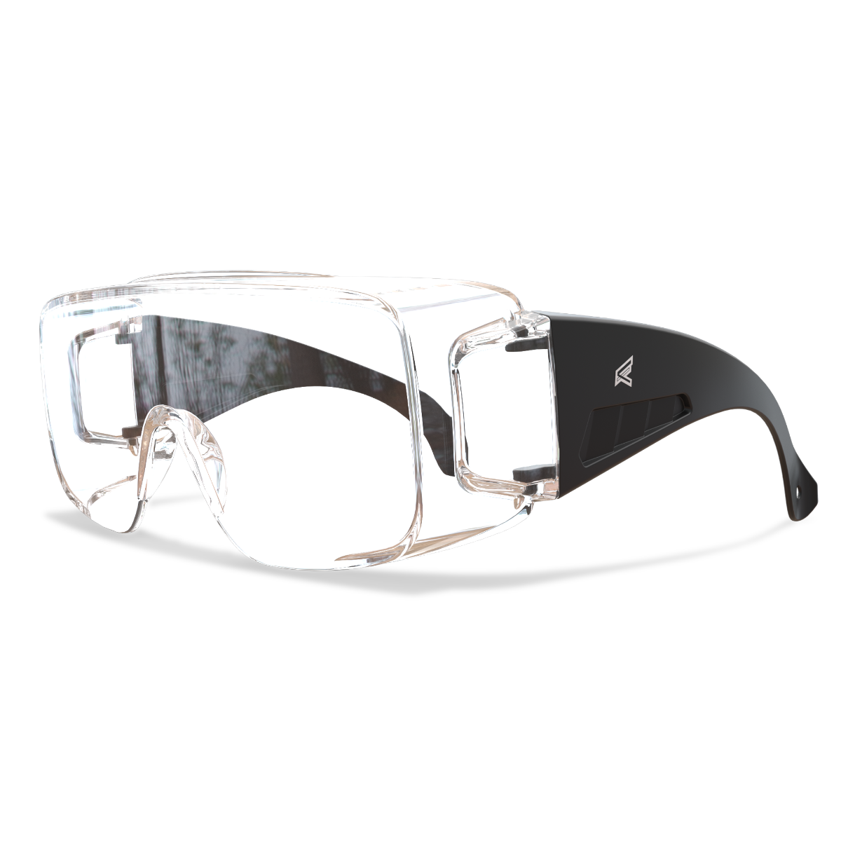 Edge Eyewear Ossa Safety Glasses, Black Frame, Clear Lens XF111-L