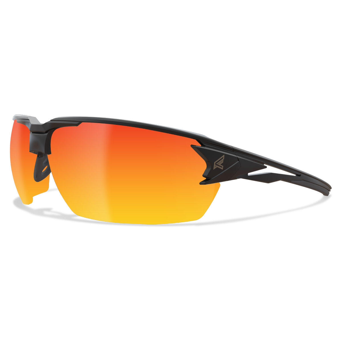 Edge Eyewear Pumori Safety Glasses, Black Frame, Aqua Precision Red Mirror Lens XPAP419