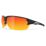 Edge Eyewear Pumori Safety Glasses, Black Frame, Aqua Precision Red Mirror Lens XPAP419