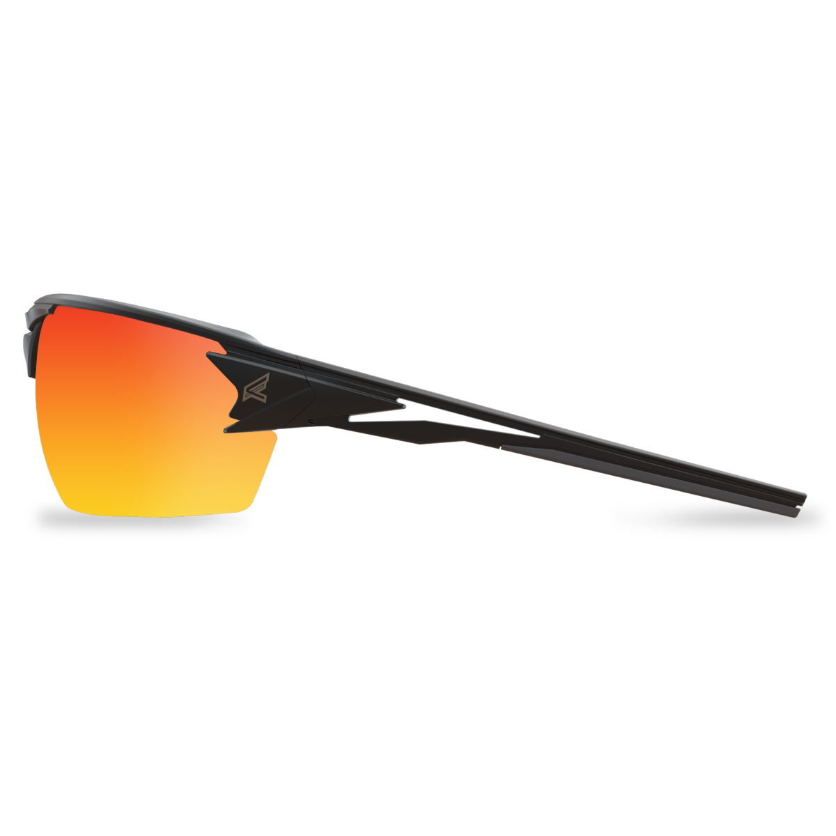 Edge Eyewear Pumori Safety Glasses, Black Frame, Aqua Precision Red Mirror Lens XPAP419