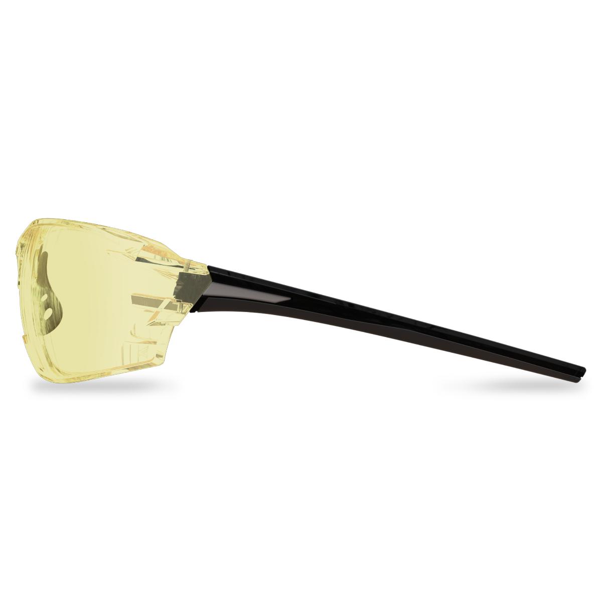 Edge Eyewear Nevosa Safety Glasses, Black Frame, Yellow Lens XV412