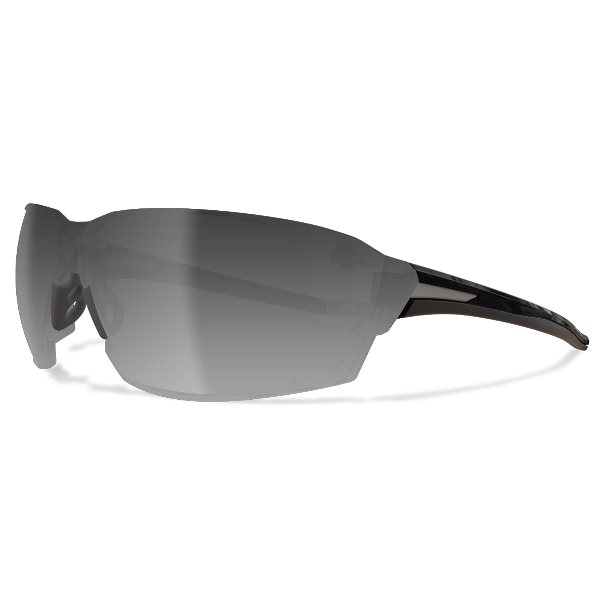 Edge Eyewear Nevosa Safety Glasses, Black Frame, Silver Mirror Lens XV417