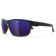 Edge Eyewear Defiance Safety Glasses, Black Frame, Polarized Aqua Precision Blue Mirror Lens ZTDFAP218